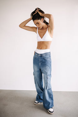 

Jeans cargo large Femme Enyo medium blue | Freeman T. Porter