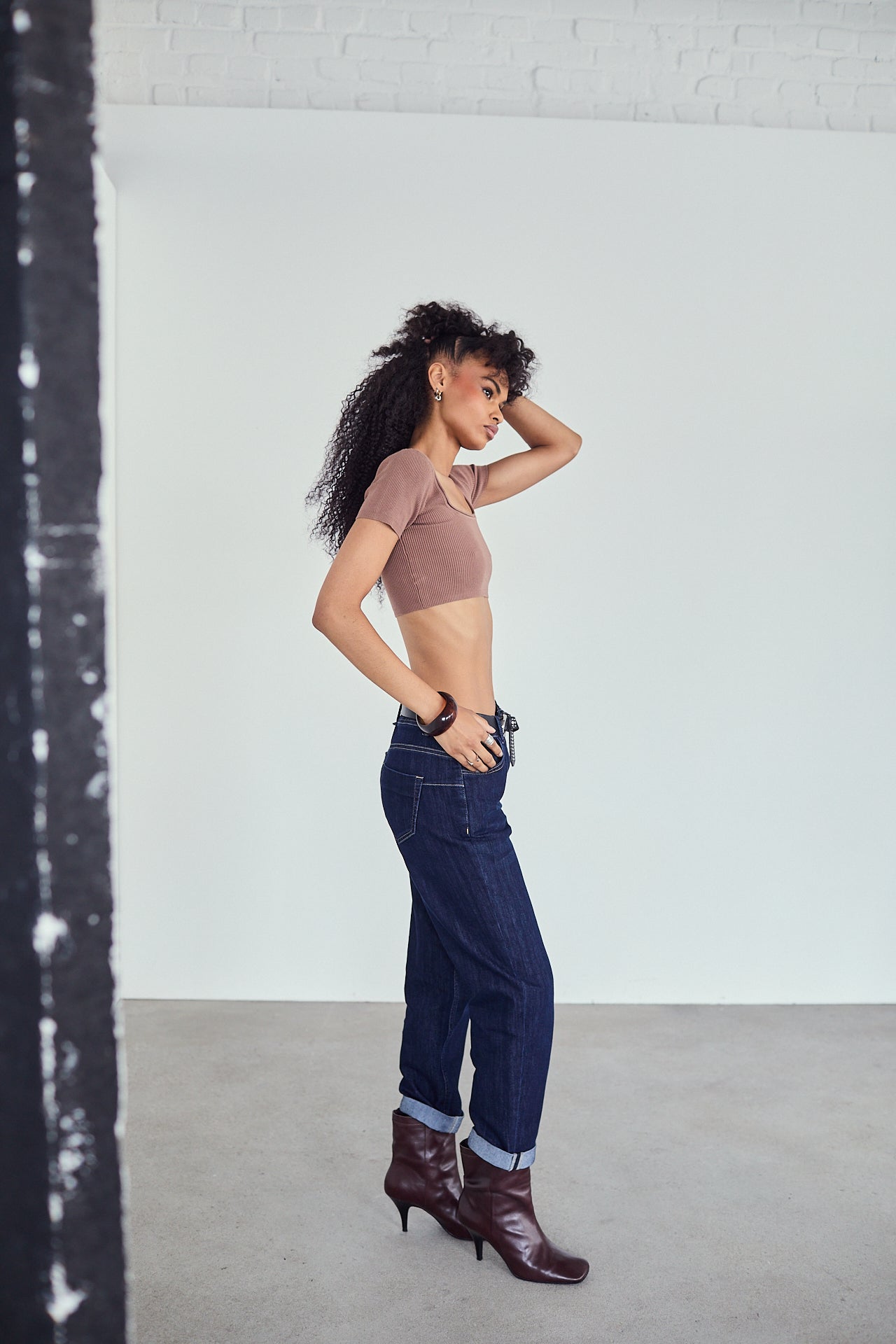 

Jeans cropped boyfriend Femme Hera dark night | Freeman T. Porter