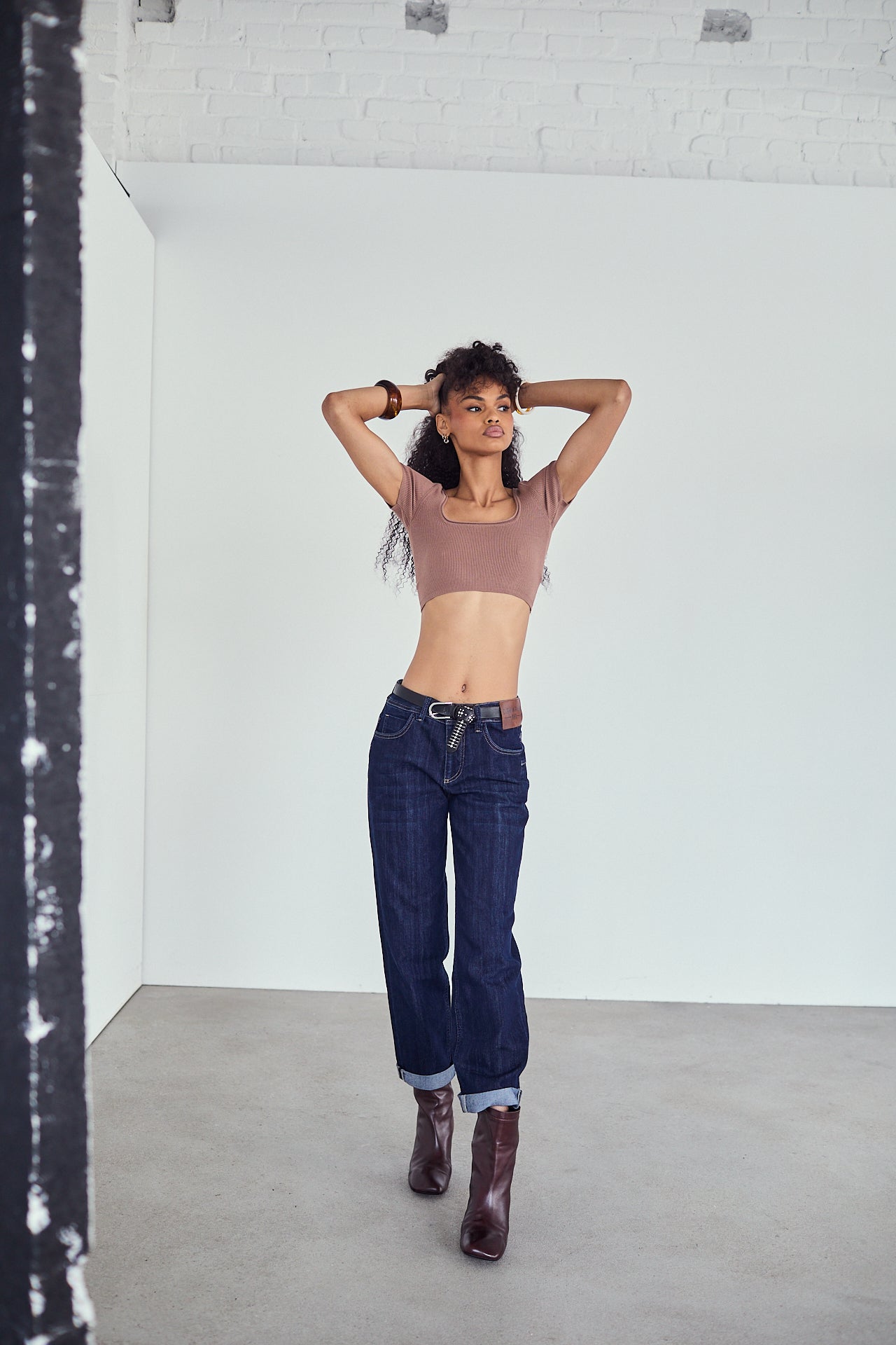 

Jeans cropped boyfriend Femme Hera dark night | Freeman T. Porter