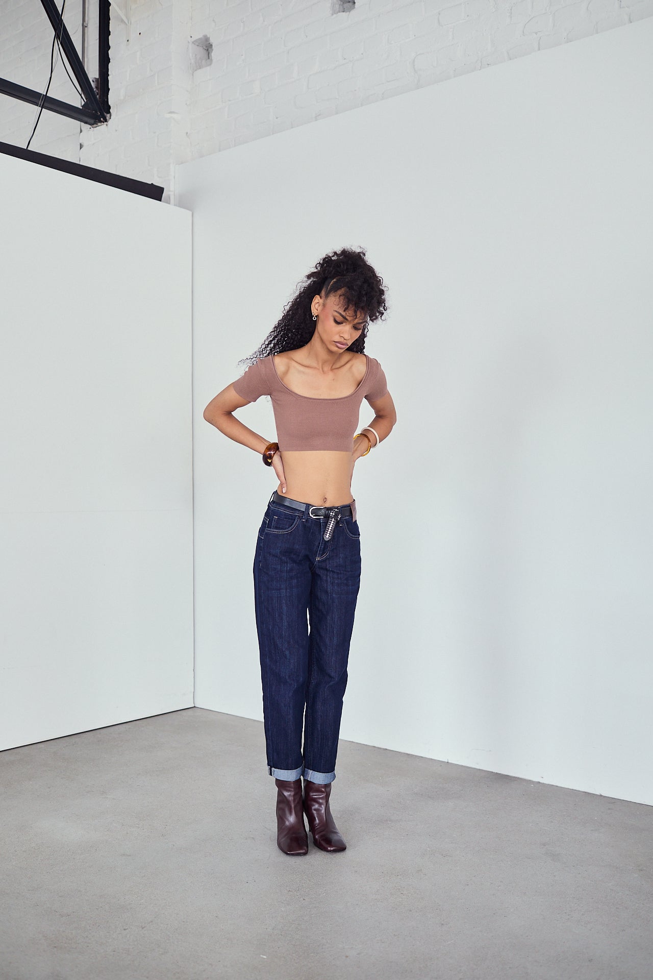 

Jeans cropped boyfriend Femme Hera dark night | Freeman T. Porter