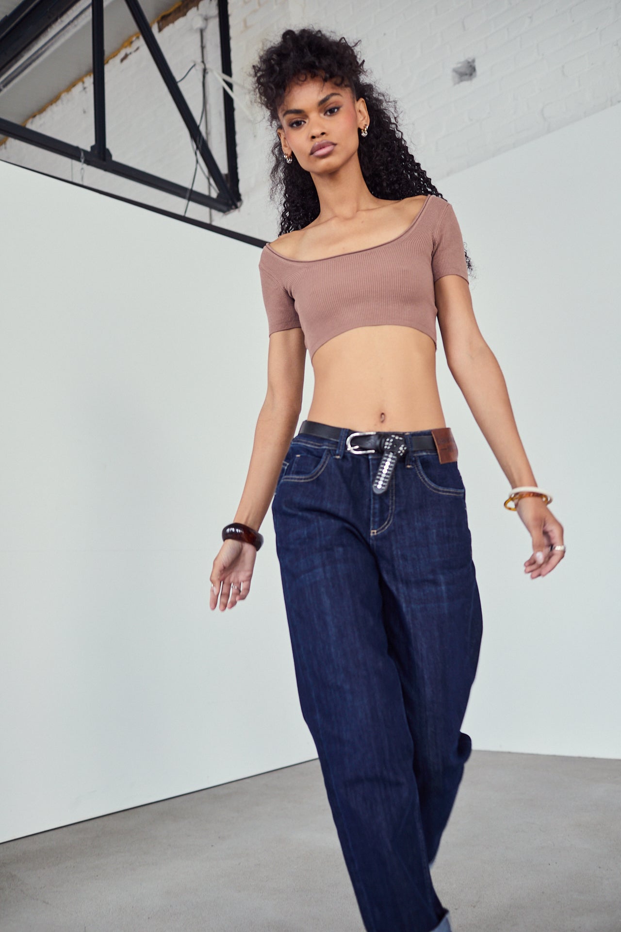 

Jeans cropped boyfriend Femme Hera dark night | Freeman T. Porter