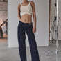 

Pantalon floqué velours Femme Aura navy | Freeman T. Porter