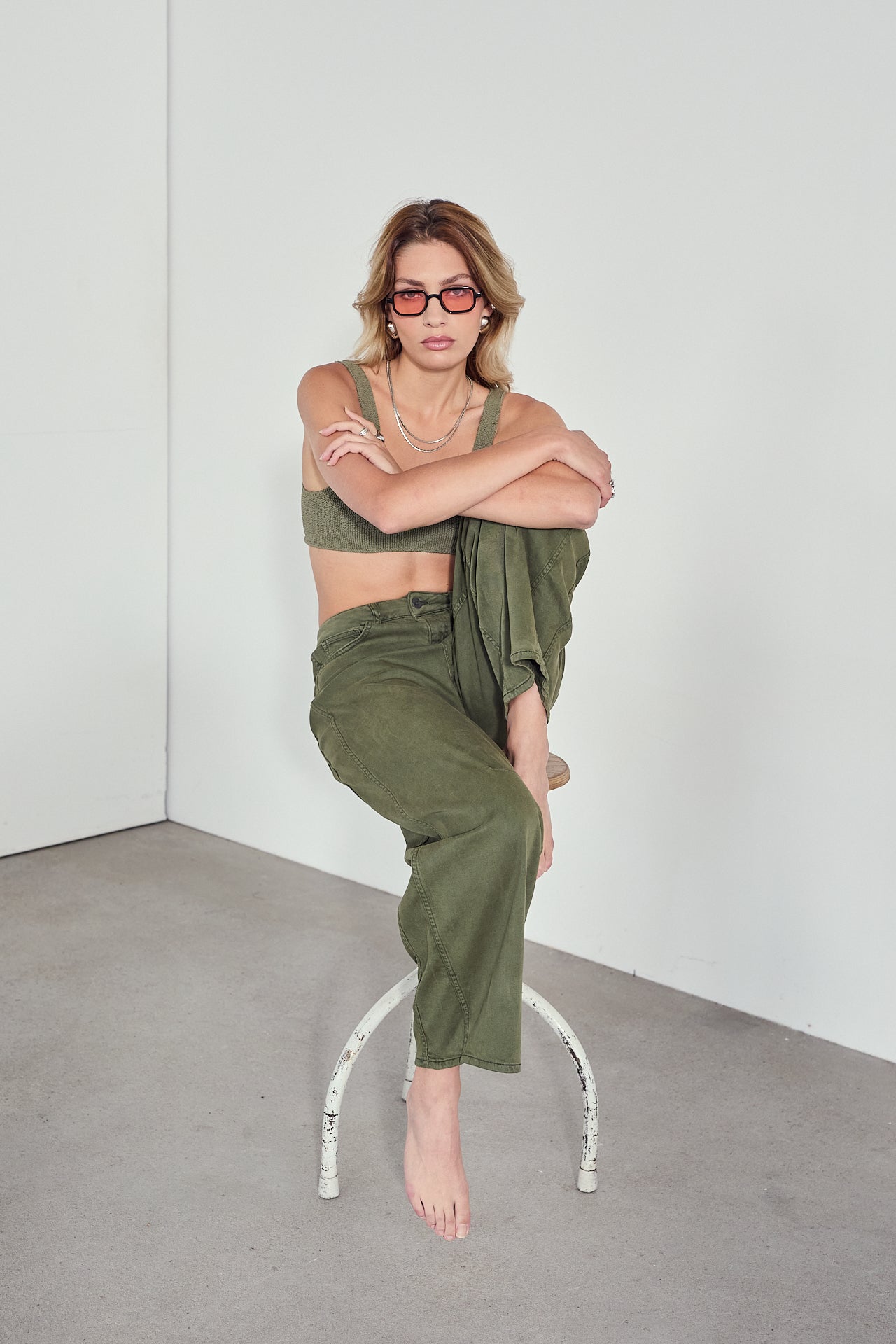 

Pantalon barrel Femme Athena Softy khaki | Freeman T. Porter