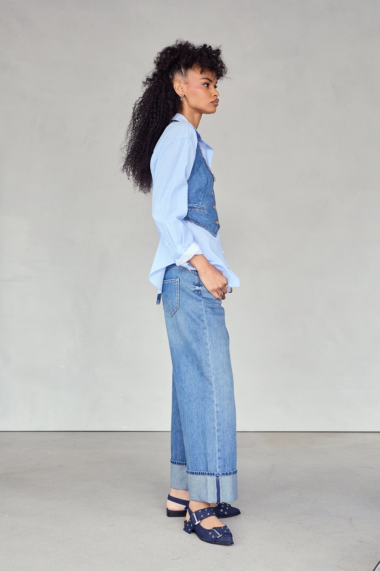 

Jeans wide leg Femme Kaliop midnight | Freeman T. Porter