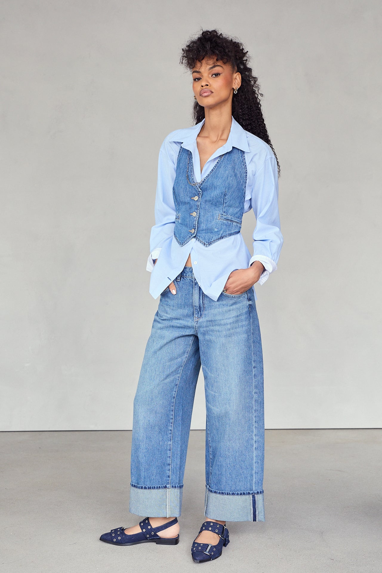 

Jeans wide leg Femme Kaliop midnight | Freeman T. Porter