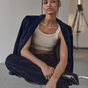 

Flocked velvet blazer Women Gaia navy | Freeman T. Porter