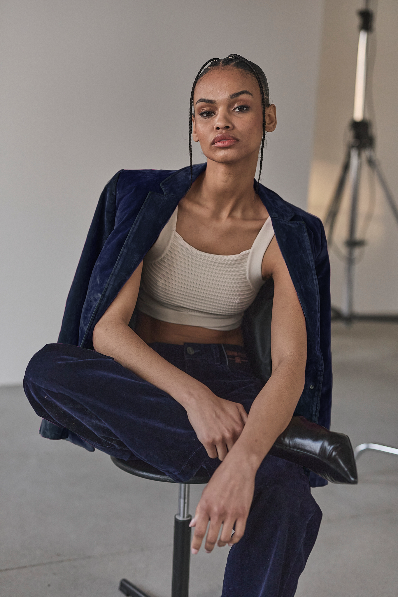   
            

Flocked velvet blazer Women Gaia navy | Freeman T. Porter
          
