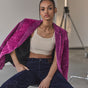 

Flocked velvet blazer Women Gaia fuchsia | Freeman T. Porter